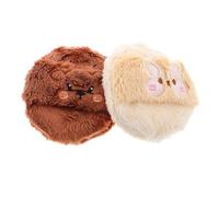 ERINGOGO 2pcs Adorable Cartoon Long Fluffy Makeup Sponges for Loose Powder Gentle and Skin-Safe Applicator for Baby Body Powder for Home and Travel