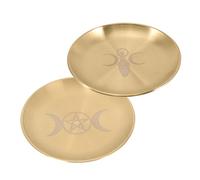 ERINGOGO 2pcs Altar Candle Tray Decorative Pillar Candle Holders with Elegant Rounded Design for Rituals Home Temple Decoration Wear Resistant Material
