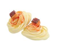 ERINGOGO 2pcs Artificial Spaghetti Props Simulation Noodles with Marbled Meat Design for Restaurant Display Theatrical Use