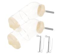 ERINGOGO 2pcs Automatic Hanging Hamster Feeder with Rolling Design Plastic Guinea Pig Bottle for Cage Clean Water Dispenser Preventing Wet Transparent Pet Water Feeder for Animals