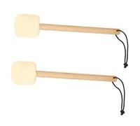 ERINGOGO 2pcs Bass Drum Stick Plush Head Drumsticks Wood Handle Drumsticks for Adult Practice Percussion Sticks for Drummers Music Instrument