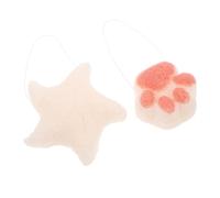 ERINGOGO 2pcs Bath Sponges Cute Sea Star Cat Paw Shapes Soft Natural Sponge for Newborns Gentle Shower Cleaning Pads Safe for Skin Care
