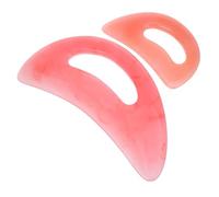 ERINGOGO 2Pcs Beeswax Gua Sha Massage Tools for Body and Face Smooth Surface Boards for Neck Shoulder Portable Lymphatic Massager in Pink