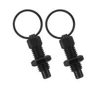 ERINGOGO 2pcs Black Zinc Plated M12x71mm Spring Ball Indexing Plungers for Pin-Loaded Fitness Equipment, Quick Release Stainless Steel Locking Pins with Pull Ring for Workout Machines