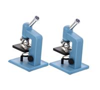 ERINGOGO 2pcs Blue Miniature Microscope for Dollhouse Labs Educational Mini Laboratory Tool with Clear Magnification Attractive Light Blue Science Kit for Stem Play Accessories