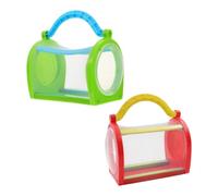 ERINGOGO 2Pcs Breathable Insect Observation Cage Plastic Bug Habitat for Side Toggle Cover Lightweight Portable Enclosure for Butterflies Bees Ladybugs and Animals Random Color