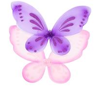 ERINGOGO 2Pcs Butterfly Wings for Fairy Costume Accessory Purple and Pink Lightweight and Comfortable for Halloween Cosplay Masquerade Party Dress Up