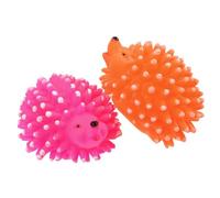 ERINGOGO 2Pcs Cartoon Hedgehog Pet Molar Squeaky Latex Dog Chew Interactive Teething Supplies for Active Dogs Random Color