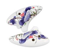 ERINGOGO 2pcs Ceramic Ocarina Alto C with Long Mouthpiece Ergonomic Six Hole Design for Beginners Pottery Musical Instrument Suitable for Travel and Party Favors