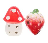 ERINGOGO 2pcs Ceramic Ocarina Instruments for Boys and Girls Early Music Learning Toys for Parties Travel and School Activities Develops Musical Cognition