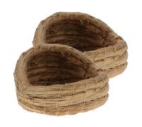 ERINGOGO 2Pcs Chicken Coop Nest Straw Woven Sleeping Bed for Pets Natural Material Laying Nest for Improved Sleep Quality Chickens and Other Animals