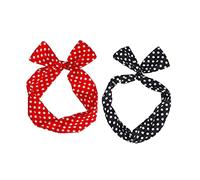 ERINGOGO 2pcs Chiffon Wide Headbands for Women Dot Cross Bunny Ear Hairbands Soft Cloth Accessories for Makeup Spa Yoga Face Washing Stylish Daily Wear