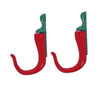 ERINGOGO 2pcs Chili Pepper Wall Hooks in Red Zinc Alloy, Vibrant Decorative Metal Hooks for Home and Dining Area, Wall-Mounted Functional Organizer Hangers with Unique Playful Design
