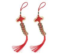 ERINGOGO 2Pcs Chinese New Year Hanging Ornaments with Red Tassel Feng Shui Copper Coins Pendant for Wealth and Success Home Car Decor 2026 Year of the Horse