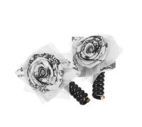 ERINGOGO 2pcs Chinese Style Spiral Wire Hair Ties with Water Ink Pattern Thousand Character Design Braided Telephone Cord Ponytail Holders for Women Elegant Bubble Braid Hair Bands for