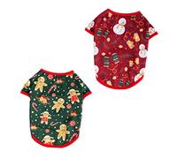 ERINGOGO 2pcs Christmas Cartoon Pet Garment for Dogs Snowman Gingerbread Easy to Wear Lightweight Apparel for Festive Celebrations and Parties