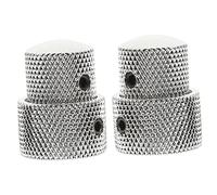 ERINGOGO 2pcs Chrome Electric Bass Rotary Volume Knobs Potentiometer Caps Replacement for Guitar and String Instruments with Volume Tone Control for Musical Instrument Accessories