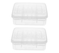 ERINGOGO 2pcs Compartment Reptile Egg Incubator Box with Transparent Cover for Hatching Gecko Lizard and Tortoise Eggs Lightweight Plastic Hatchery Tray for Reptile Breeding