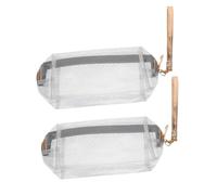 ERINGOGO 2pcs Cosmetic Bag Makeup Pouch Glitter PVC Silver Toiletries Storage Bag for Travel Women