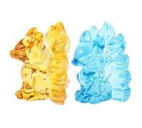 ERINGOGO 2pcs Crystal Fox Figurines Couple Feng Shui Animal Sculpture for Home Office Desk Decor Natural Crystal Lucky Statue for Women Anniversary Wedding