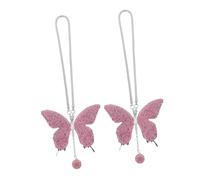 ERINGOGO 2pcs Crystal Rhinestone Butterfly Car Hanging Ornament for Women Pink Rearview Mirror Charms Lightweight Sparkling Decorative Accessories Easy No Tool Installation Stylish Car