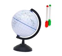 ERINGOGO 2pcs DIY Educational World Globe for Markers Unfinished Terrestrial Globe for Creative Learning and Geography Skills Development Reusable Scrubbable Design with Plastic Base for