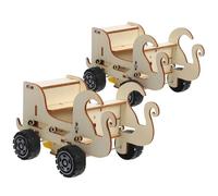 ERINGOGO 2pcs Diy Stem Car Kit Build Your Own Wooden Voice Control Model Car for Boys and Girls Science Experiments and Hands Learning
