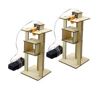 ERINGOGO 2pcs DIY Wooden Elevator Assembly Kit for Educational Stem for Boys and Enhances Logical Thinking and Problem Solving Skills Creative Stem Science Experiment Craft