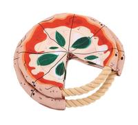 ERINGOGO 2pcs Dog Flying Plate with Soft Cotton Rope Chewable Flying Discs for Outdoor Interactive Fetch and Puppy Training Vibrant Pizza Design for Easy Visibility and Safe Play