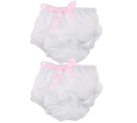 ERINGOGO 2pcs Doll Panties Mini Underwear Accessories for 20cm Dolls White Cotton Shorts Set for Dress-up and Role Play