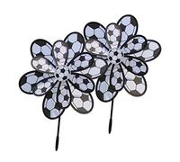 ERINGOGO 2PCS Double Layer Football Pattern Windmill for Outdoor Garden Party Pinwheel Fun Photo Props Lawn Decoration
