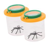 ERINGOGO 2Pcs Dual Lens Insect Viewer Box for Portable Magnifying Jar Catcher for Outdoor Exploration Educational Nature Observation Boys and Yellow