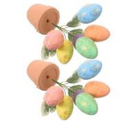 ERINGOGO 2pcs Easter Decorative Spotted Eggs Bonsai Ornaments Medium Size Colorful Tabletop Easter Supplies Indoor Outdoor Party Decoration