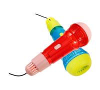 ERINGOGO 2Pcs Echo Microphone with Light Up Crystal Red and Blue Large Voice Amplifying Prop Mics for Singing Stage Performance Cosplay Birthday Gifts and Karaoke Play