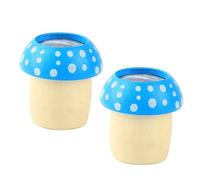 ERINGOGO 2PCS Educational Wooden Mushroom Kaleidoscopes for Smooth Polished Design Colorful Patterns Birthday Present Inspires Creativity and Imagination Blue