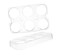 ERINGOGO 2pcs Egg Tray Holders for Fridge Side Door Non-slip Egg Containers with Cups Easy-clean Kitchen Organizer and Dispensing