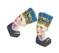 ERINGOGO 2pcs Egyptian Queen Resin Figurine Decor Ancient Egyptian Miniature Bust Statues for Home Office Desktop Vintage Ornament with Retro Artistic Style