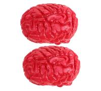 ERINGOGO 2Pcs Fake Human Brain Props for Halloween Parties Realistic Halloween Decor Scary Human Brain Models for Haunted House April Fool Day Pranks Spooky Atmosphere