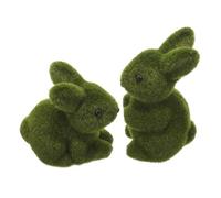 ERINGOGO 2pcs Flocked Easter Bunny Decorations Indoor Rabbit Adornments Tabletop Figurines for Home Garden Party Festive Spring Decor