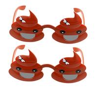 ERINGOGO 2pcs Funny Poo Shaped Party Glasses Lightweight Prank Eyeglasses Creative Photo Props for Adults Brown