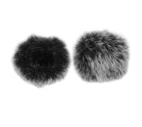 ERINGOGO 2pcs Furry Microphone Windscreen Covers Windproof Lapel Mic Protective Screen Universal Mini Mic Muff Black White Grey Short Fur for Clearer Recording