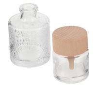 ERINGOGO 2pcs Glass Reed Diffuser Bottles with Caps and Refillable Aromatherapy Containers for Essential Oils Transparent Decorative Bottles for Bedroom and Living Decor