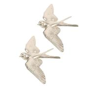 ERINGOGO 2pcs Golden Resin Swallow Bird Wall Art Sculpture with DIY Arrangement for Dining Room and Spaces Modern Nordic Feathered Wall Hanging Decoration
