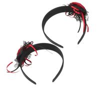 ERINGOGO 2pcs Gothic Halloween Headband with Lifelike Roses Stable Fit Hairband for Cosplay Day Dead Reusable Floral Headdress for Spooky Party Costume Accessories