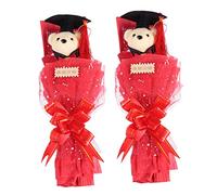 ERINGOGO 2pcs Graduation Bear Bouquet Artificial Flowers Cute Party Decoration for Celebrations for Graduation Season Birthdays and Anniversaries