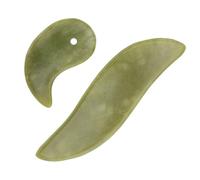 ERINGOGO 2pcs Gua Sha Massage Tool Jade Facial Scraper Promoting Blood Circulation Beneficial to Skin Beauty Green for Home Spa and Family Use