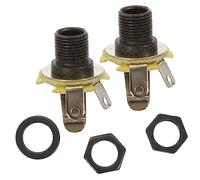 ERINGOGO 2pcs Guitar Jack Sockets Female Guitar Jack Socket Screws Washers for Bass Full-contact Black
