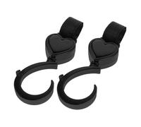 ERINGOGO 2pcs Heart Shaped Stroller Hooks Rotating Non-Slip Pram Clips for Bags Buggy Strap Hook Stroller Accessory Grocery Bag Handle Holder