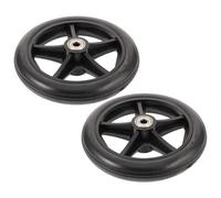 ERINGOGO 2pcs Heavy-Duty Wheelchair Front Wheels with Axle Bearings Wear-Resistant Silent Replacement Castors for Indoor and Outdoor Mobility Scooter and Walker Use Black