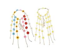 ERINGOGO 2pcs Holiday Floral Hairband Daisy Garland Headband Cloth Material Comfortable Texture Eye-catching Style Photo Props for Cosplay and Photo Shoots